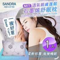 【Sandra仙朵拉】台灣製 石墨烯舒眠枕x1入(枕頭/枕芯/獨立筒)