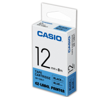CASIO 標籤機專用色帶-12mm【共有9色】藍底黑字-XR-12BU1