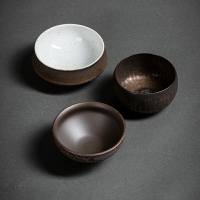 日式抹茶碗茶筅茶碗復古點茶用碗陶瓷大號茶碗鎏金茶具碗茶道配件