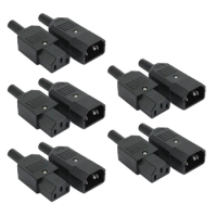 10 Pack Electrical Socket C13 and C14 Plug Set Plug Socket C13 C14 Plug Replacement Socket Electrical Plug P15F
