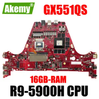 GX551QS R9-5980HX CPU RTX3080-V16G GPU 16G-RAM Laptop Motherboard For Asus ROG Zephyrus Duo GX551QS GX551Q GX551 Mainboard