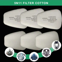 6001/6200/7502/6800 Chemical Gas Mask Replaced Anti Dust Proof 5N11 Cotton Filter 501 Cover Supplies For 3M Series Respirator