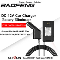 Baofeng UV-9R Plus Battery Eliminator UV-9R Pro Car Charger 12V for UV-9RG BF-A58 BF-9700 BF-R760 GMRS-9R UV-XR Two Way Radios
