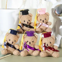 Cartoon Graduation Bear Students Stuffed Toy Key Ring Doctor Bear Plush Toy 13cm Soft Doll Teddy Bear Doll Boys Girls