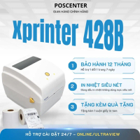 Máy In Đơn Hàng Xprinter XP-428B [Bluetooth + USB] - Máy In Tem Nhiệt A6 In Đơn TikTok, Sàn TMĐT A6 