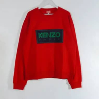 Sweater KENZO PARIS SQUARE NAVY RED SWEATSHIRT 100% ORIGINAL Size XL