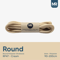 MR Shoelaces RP47 Cream (Krem) Tali Sepatu Bulat Round Big 6mm 70cm 80cm 90cm 100cm 120cm 130cm 140c