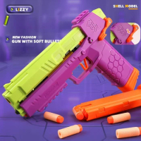 Gecko Pistol Toy Guns Manual Soft Bullet Gun Toy Carrot Airsoft Antistress Gun Launcher Down Feed Mag for Adult Boy Outdoor Game