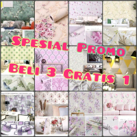 BELI 3 dikirim 4 COD ( BAYAR DI TEMPAT ) Terlaris Wallpaper Sticker Dinding Ruang Tamu Motif