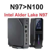 N97 Mini PC WiFi6 BT5 Windows 11 DDR4 3200Mhz NVMe SSD 4K Dual Nvme+Ngff Ssd 12V 4A Power 1000Mbps VS N100 Mini PC