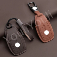 Leather Car Key Cover Case for Mercedes Benz A B C E S G GLB GLC GLE Class GLS W205 W213 W222 G63 E200 E300 AMG Car Accessories