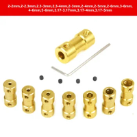 2/2.3/3/3.17/4/5/6mm Marine Brass Coupler with Screws Coupler Accessories Brass For RC Boat Car Robot Motor Shaft Boat Parts