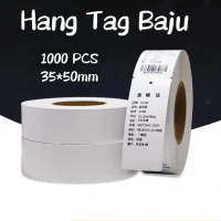 1000pcs Blank Label Baju 35*50mm Label Karton Hang Tag Baju Hangtag Label Baju Kertas Label Roll Pri