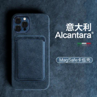 Magnet Alcantara i Phone Case Cover On For Magsafe Wallet iphone 12 13 14 15 Pro Max Plus ProMax i12 i13 i14 i15 256/512 Macsafe