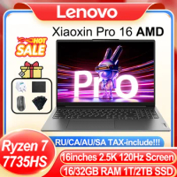 Lenovo Xiaoxin Pro 16 2023 Slim Laptop AMD R7 7735HS Radeon 680M 16GB/32GB RAM 512/1TB/2TB SSD 120HZ SSR Screen 16-inch Notebook