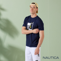 Nautica男裝 經典LOGO幾何圖形短袖T恤-深藍