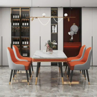 New 2024 Modern Luxury Dining Table Marble Table Top Custom Dining Room Furniture Table Combination