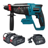 3 In 1 Brushless Cordless Electric Rotary Hammer Drill 26mm Rechargeable Hammer Impact Drill Power Tools Fit Makita 18V Battery