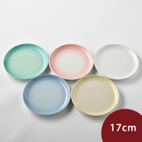 Le Creuset 花蕾系列 圓形淺盤組 17cm 5入 雪花白/沙丘白/淡粉紅/海岸藍/薄荷綠