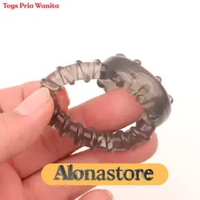 Ring Bergerigi Hitam Penambah Durasi untuk Pria Dewasa Dilengkapi Dengan Getaran ring hitam getar