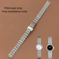 for Tissot 1853 Le Ai Modern Series T058 Steel Band T058009A Women's Fine Steel Watch Band Chain Accessories 10mm Bracelet