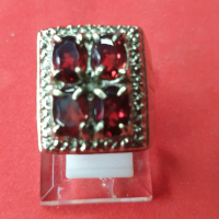 Cincin Stempel Rhodolite Garnet Natural