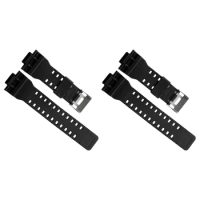 2X Natural Resin Replacement Watch Band Strap , for G-Shock GD120/GA-100/GA-110/GA-100C(Black)