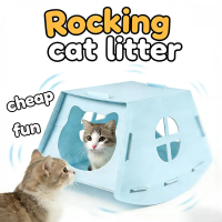 New Arrival! PP Material Cat Bed – Interactive Rolling Design, Breathable & Foldable, Easy to Clean.
