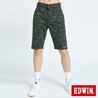 新品↘EDWIN JERSEYS 迦績 EJ2 加大碼 棉涼感迷彩短褲-男款 墨綠 SHORTS