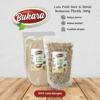 Biji Lada Putih Merica Bangka Super Aroma Premium Butir Besar dan Bubuk Halus 500 gram Bukara Bumbu 