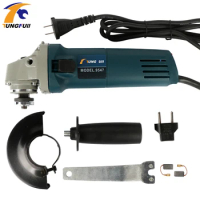 220V Variable Speed Electric Angle Grinder Machine Angular Power Tool Cutting Grinding Metal Wood Angle Grinder Chain Saw