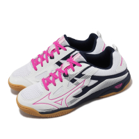 Mizuno 桌球鞋 Wave Kaiserburg 7 寬楦 女鞋 白 藍 粉紅 羽球鞋 膠底 室內運動 美津濃 81GA2220-64