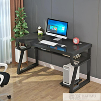 電腦台式桌簡約現代家用經濟型鋼化玻璃電競辦公學生臥室簡易書桌 【麥田印象】