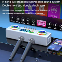 SY178 Outdoor Sound Card Bluetooth Speaker Integrated Machine Home Karaoke Wireless Boombox Live Broadcast/Party/PC/Mobile Phone