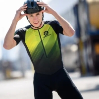 Cudomotus Cycling Team Skating Suit Racing Skin Suit Men Speed Inline Roller Skate Triathlon Set Bike Ciclismo Skating Jumpsuit