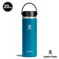 Hydro Flask 寬口 20OZ 591ml 真空保溫鋼瓶 水壺 水瓶 湖水藍 HFW20BTS454 【陽光樂活】