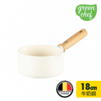 【GreenChef】greenpan 東京木紋系列18cm陶瓷不沾鍋單柄湯鍋(奶油白)