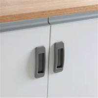 4 Pairs Paste Open Sliding Door Handles Furniture Knobs Interior Self-adhesive Plastic Cabinet Multi-purpose Wardrobe Pulls Safe