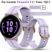 20mm Silicone Band Bracelet For Garmin Vivoactive 5 3 Smart Watch Strap Venu 2 Plus SQ Forerunner 245 645 Music Sport Watchband