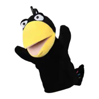 Crow Hand Puppet Kids Finger Puppets With Movable Mouth Animals Dolls Interactive Puppet Toy For Toddler For Stroytelling