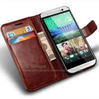 for HTC M8 Luxury PU Leather Wallet Case for HTC One M8 Flip with Stand Design Card Slot HTCm8 Cases black Cover