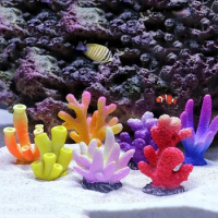 Artificial Coral Fish Tank Landscape Reef Rockery ShelterFake Sweet Viburnum Fish Tank Scenery Decoration Sea Water Aquarium Set