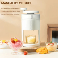 Shaved Ice Machine Manual Ice Shaver DIY Crushed Ice Maker Portable Snow Cone Machine with Ice Mold for Party Making