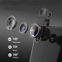 Three-in-one mobile phone lens Fisheye macro wide angle for iPhone Samsung All Cell Phones