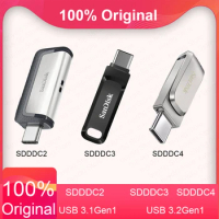 SanDisk 64GB SDDDC4 USB 3.2 Flash Drive Dual Drive Type-C 128GB 256GB 1TB Phone USB 3.1 OTG Flash Drive SDDDC3 512GB Pen drive