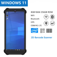 6.5 Inch Windows 11 Handheld PDA Terminal 4G Lte Wifi Bluetooth 8G RAM 256GB Barcode Scanner Intel Rugged Tablet PC