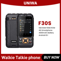 UNIWA F30S Dual Version Zello Walkie Talkie Mobile Phone FDD-LTE 4G Smartphones Quad Core 1GB+8GB Android 8.1 Dual Camera GPS