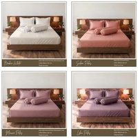 Ellenov Sprei Set Micro Premium Anti Geser Tinggi 40cm Hotel Microsilk Microtencel Polos Sprey Adem 