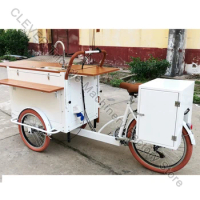3 Wheel Coffee Bike Pedal Assistant E Customized Hot Dog Commercial Vending Cart Trike Cargo Bike For Coffee Sale