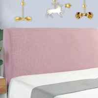 Bed Headboard Cover Upholstered Bed Head Cover Dustproof Stretch Modern 1.8M Pink Headboard Protector Bed Headboard Slipcover
